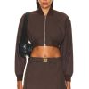 Women Miu Miu Jackets & Coats | Cropped Bomber Jacket Cacao