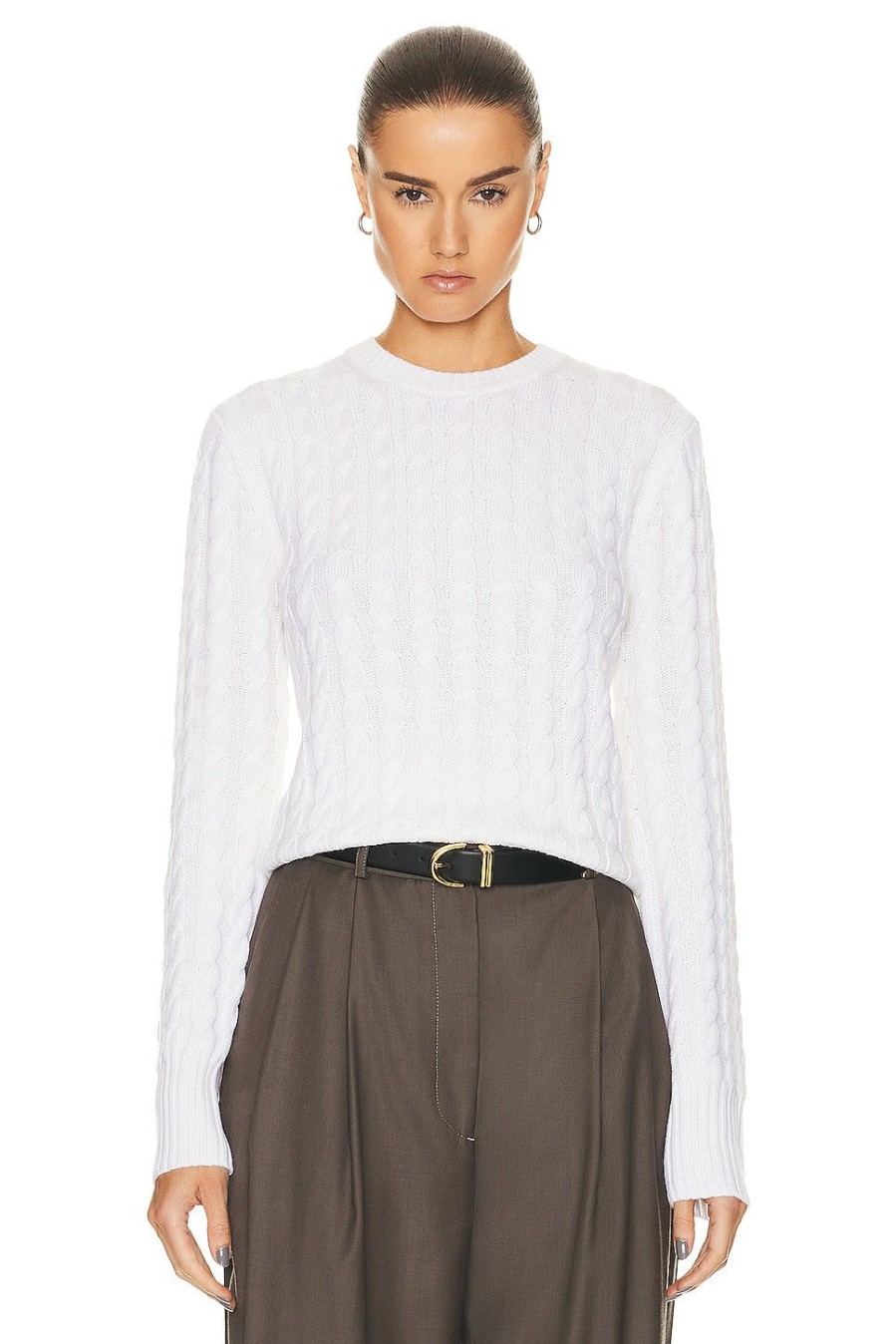 Women Toteme Sweaters & Knits | Petite Cable Knit Sweater Cream