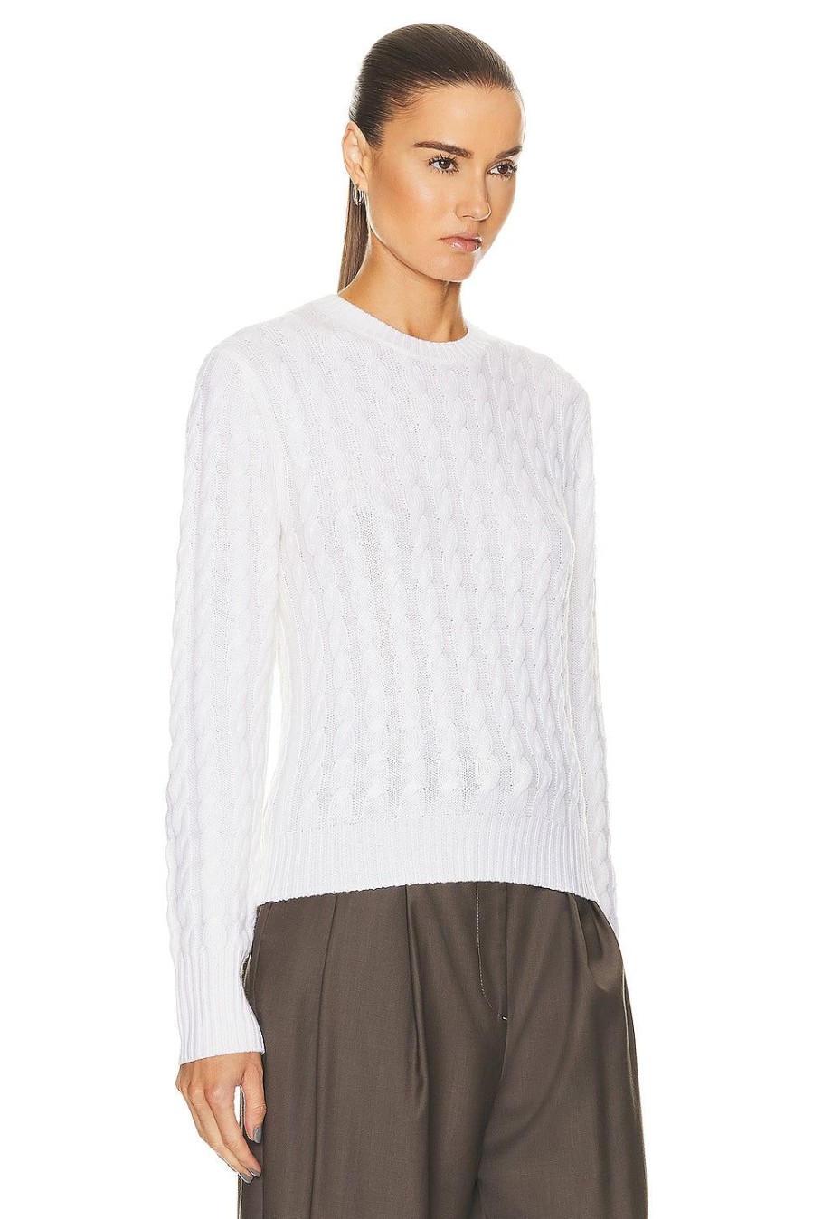 Women Toteme Sweaters & Knits | Petite Cable Knit Sweater Cream