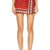 Women Johanna Ortiz Skirts | Hunting Roots Wrap Skirt Paisley Red & Ecru