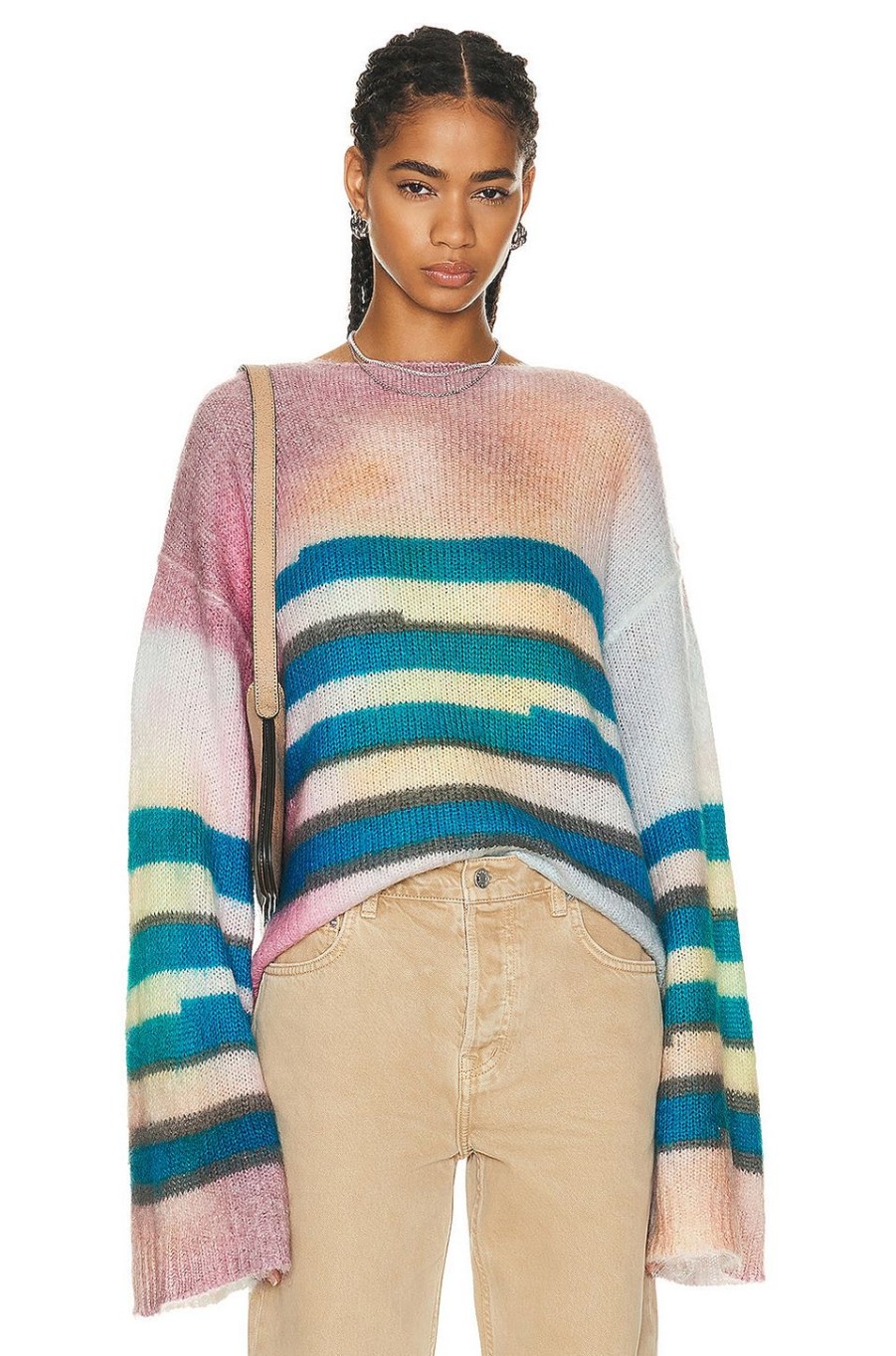 Women Acne Studios Sweaters & Knits | Stripe Sweater Blue & Multi