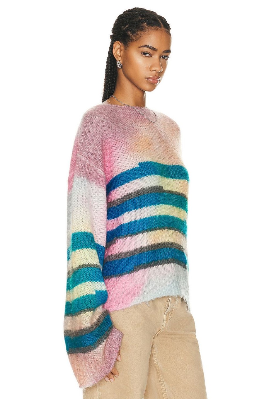 Women Acne Studios Sweaters & Knits | Stripe Sweater Blue & Multi