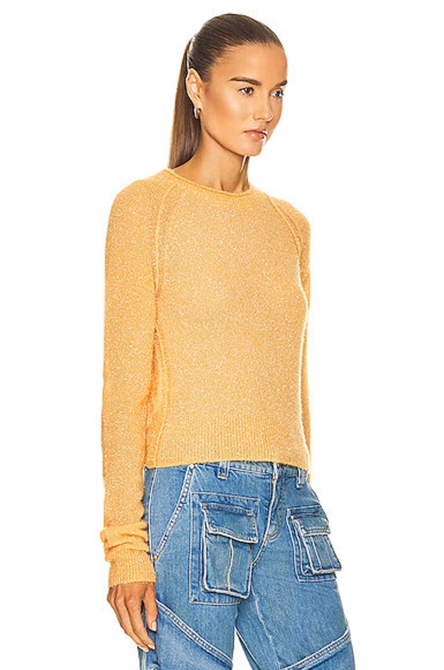 Women Acne Studios Sweaters & Knits | Knit Sweater Apricot Orange