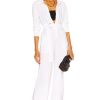 Women Norma Kamali Jumpsuits & Rompers | Nk Shirt Straight Leg Jumpsuit White