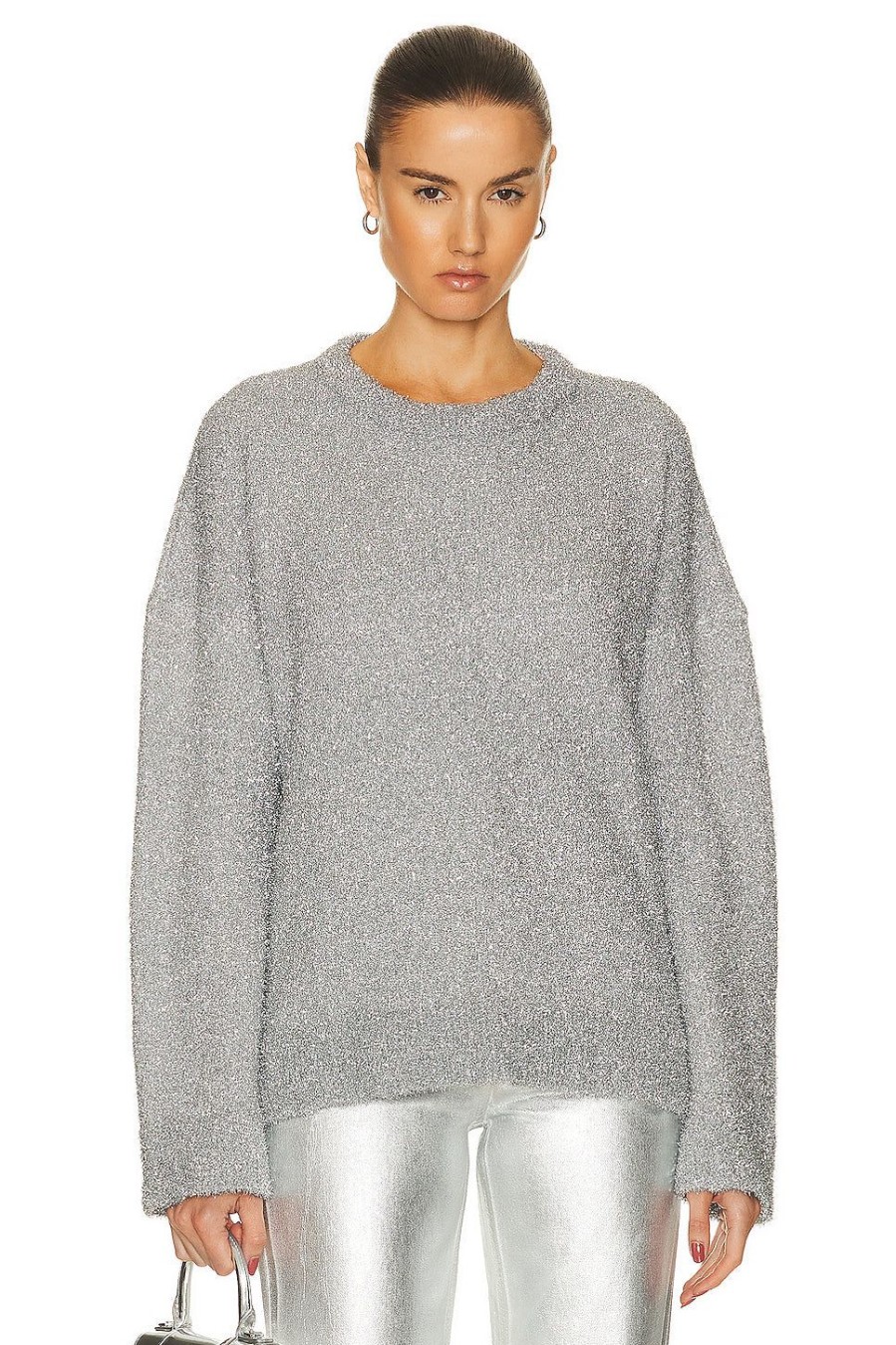 Women RABANNE Sweaters & Knits | Pullover Sweater Light Silver