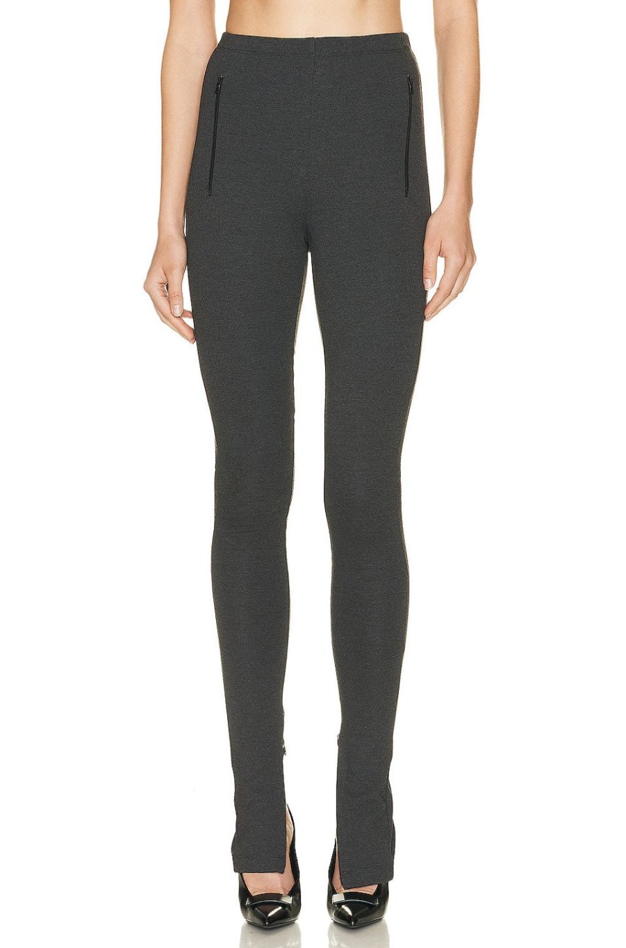 Women WARDROBE.NYC Pants | Side Zip Legging Charcoal