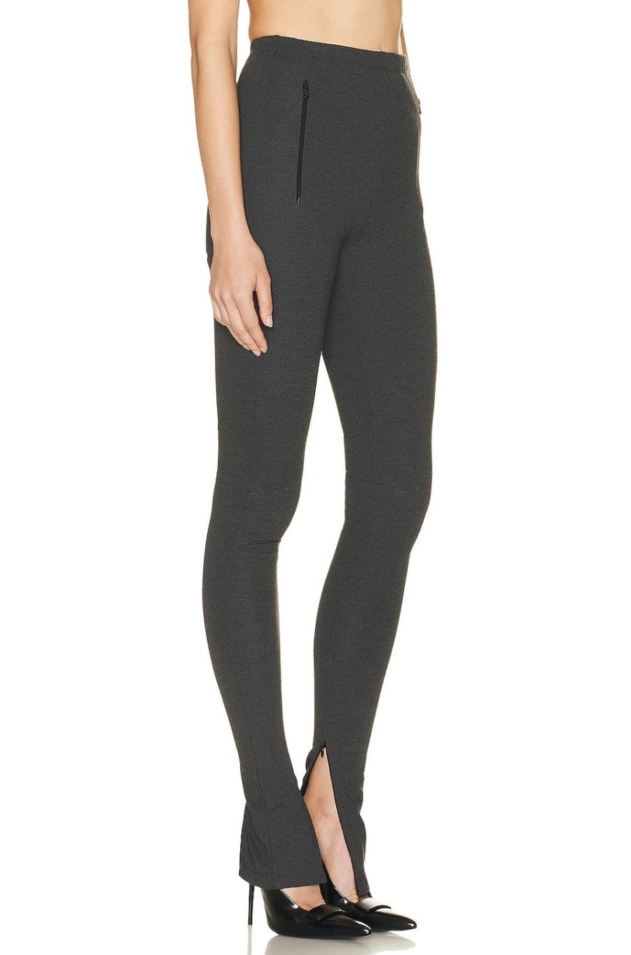 Women WARDROBE.NYC Pants | Side Zip Legging Charcoal