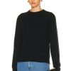 Women Peter Do Sweaters & Knits | Side Slit Crew Neck Sweater Black