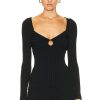 Women Stella McCartney Sweaters & Knits | Technical Knit Tight Rib Sweater Black