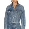 Women ALAÏA Jackets & Coats | Eyelet Jacket Bleu Neige