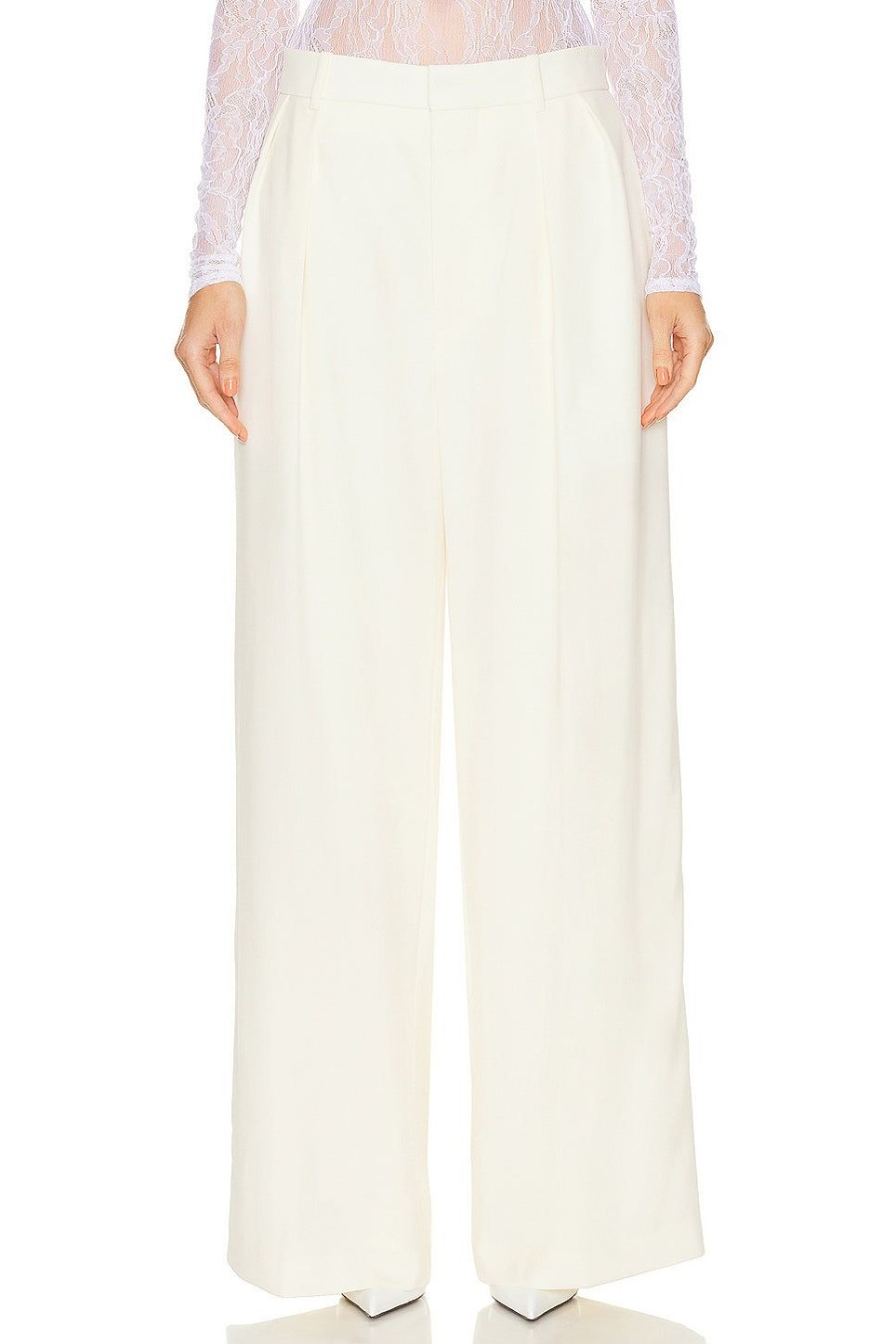 Women WARDROBE.NYC Pants | Evening Trouser Off White