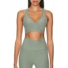 Women Beyond Yoga Activewear | Spacedye Lift Your Spirits Bra Grey Sage Heather