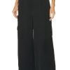 Women Loulou Studio Pants | Carmel Cargo Wide Leg Pant Black