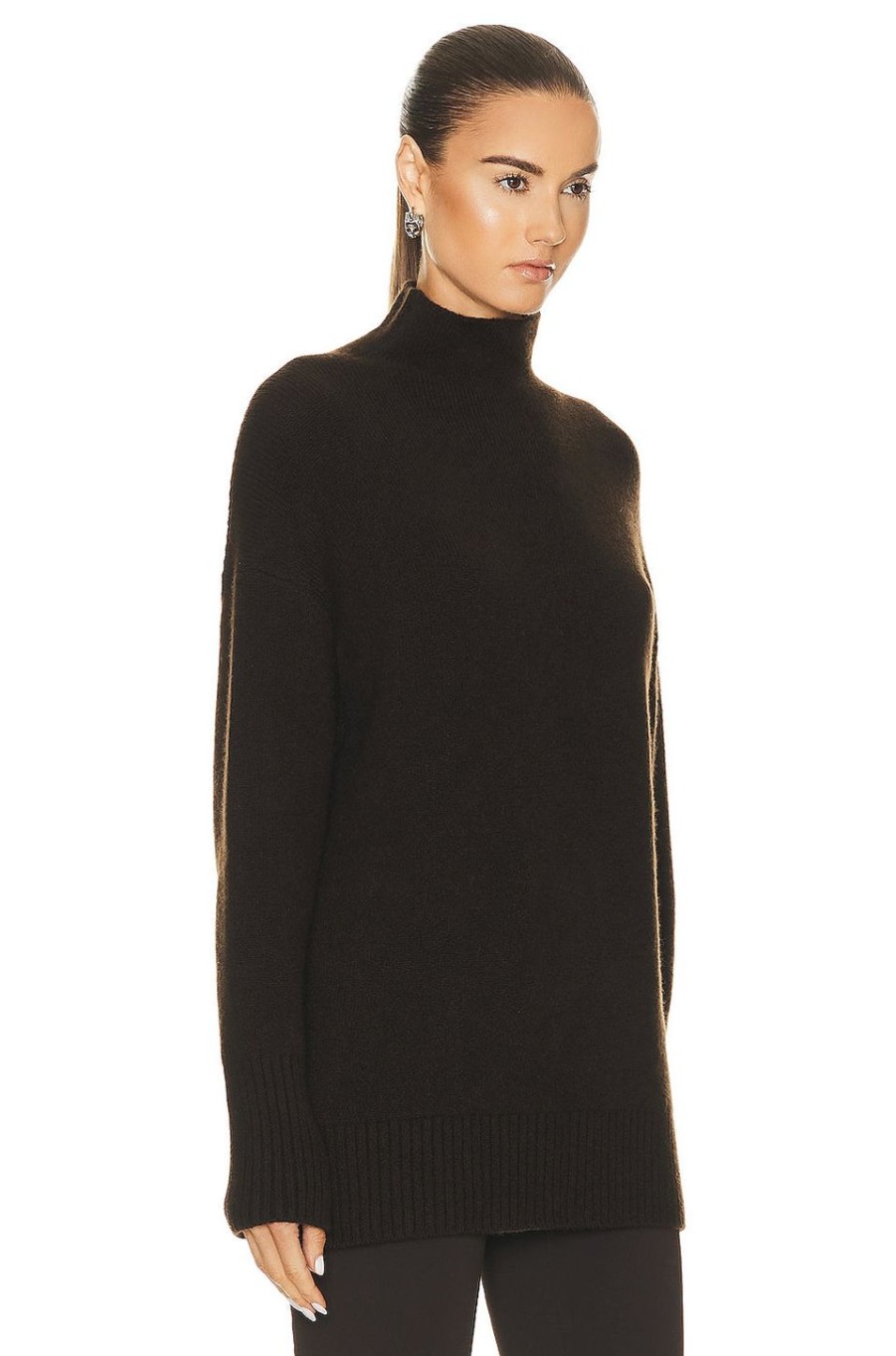 Women Ferragamo Sweaters & Knits | Turtleneck Sweater Dark Cocoa Brown