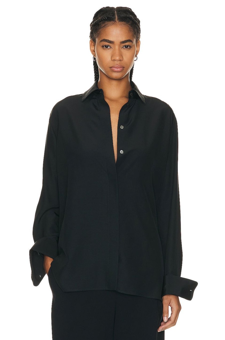 Women The Row Tops | Sisella Shirt Black