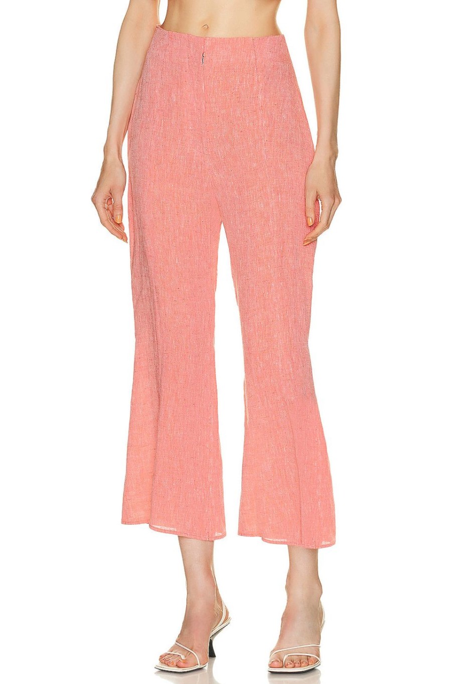 Women MATTHEW BRUCH Pants | Flare Pant Red Melange Linen