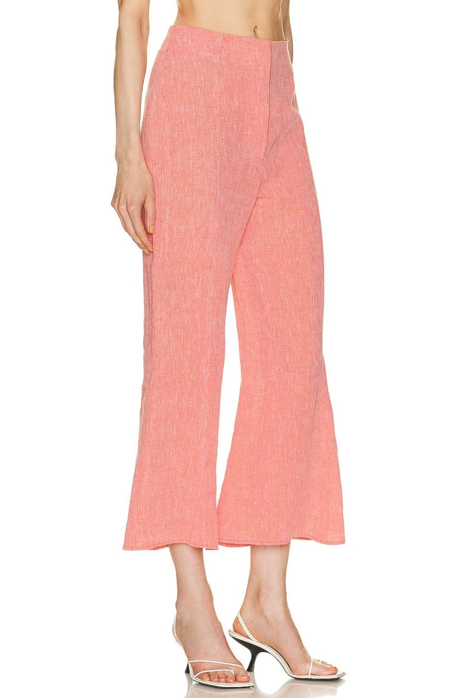 Women MATTHEW BRUCH Pants | Flare Pant Red Melange Linen