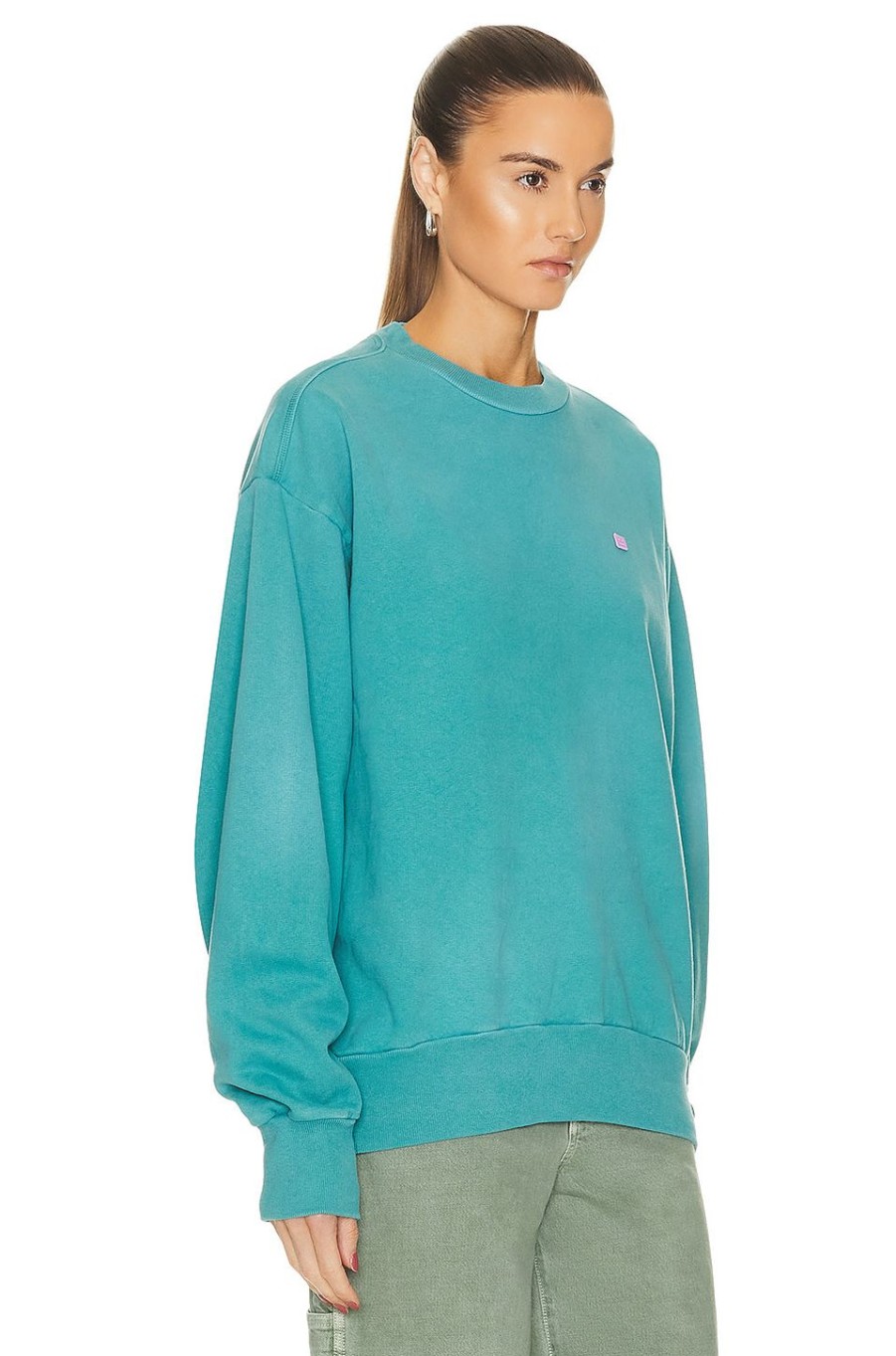 Women Acne Studios Sweaters & Knits | Crew Neck Sweatshirt Sea Green