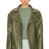 Women Norma Kamali Jackets & Coats | Oversized Moto Jacket Military