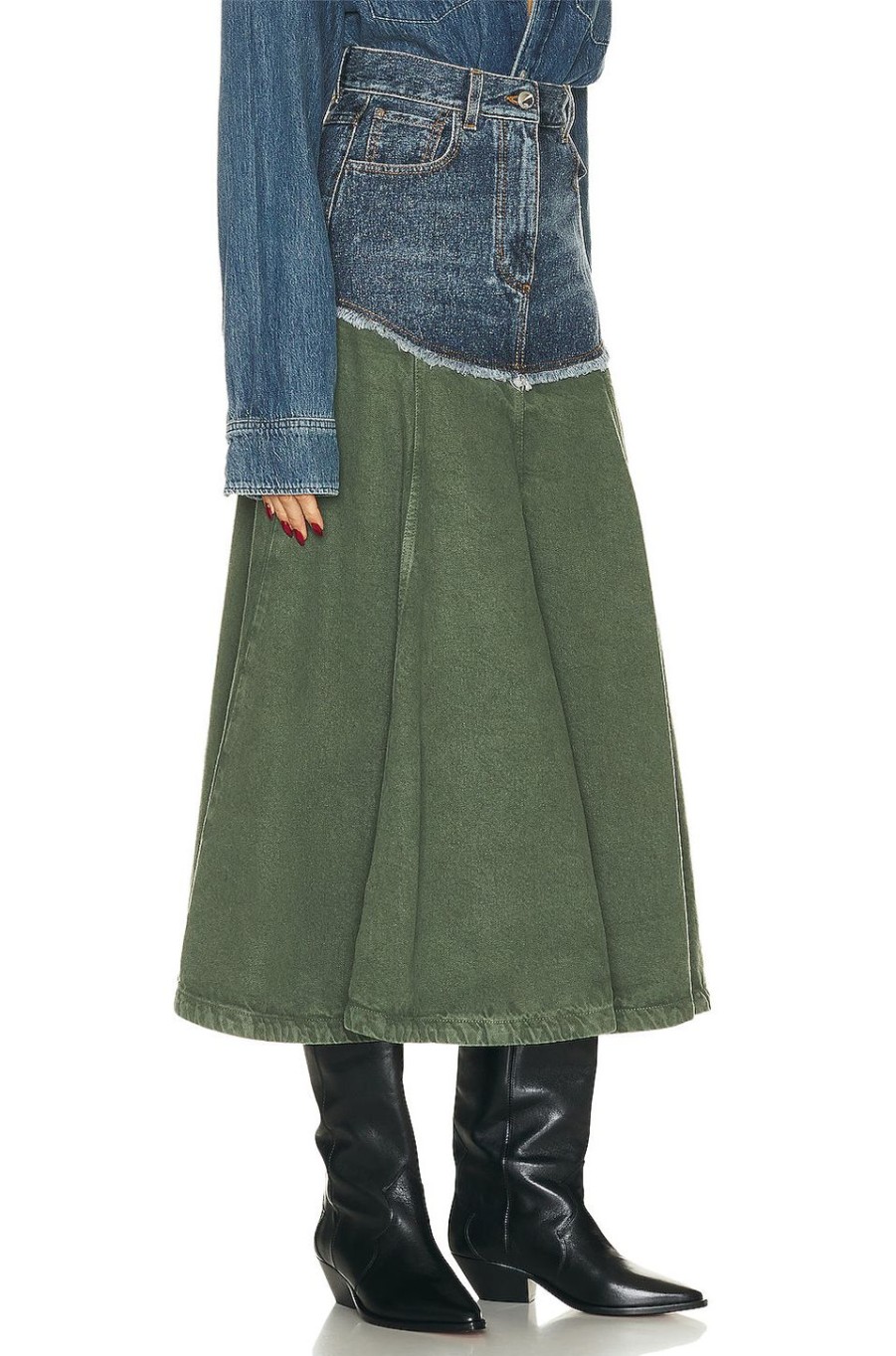 Women Chloe Skirts | Long Skirt Blue & Green 1