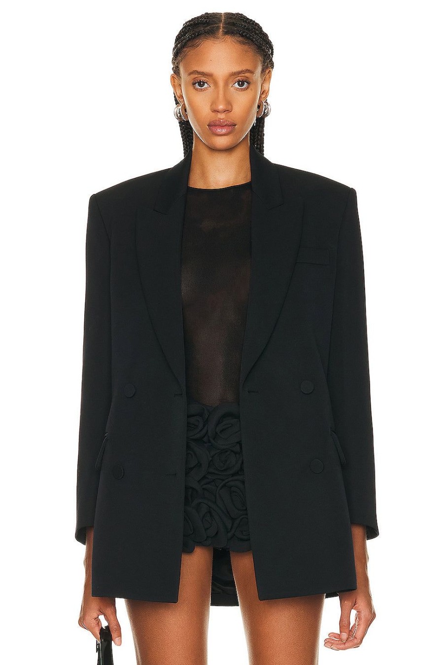 Women Valentino Jackets & Coats | Solid Blazer Nero