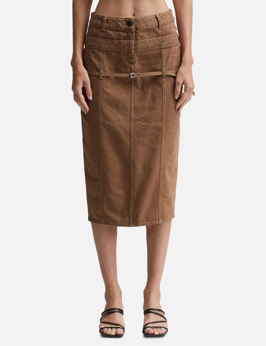 Women Jacquemus Skirts | La Jupe De N Mes Criollo Beige