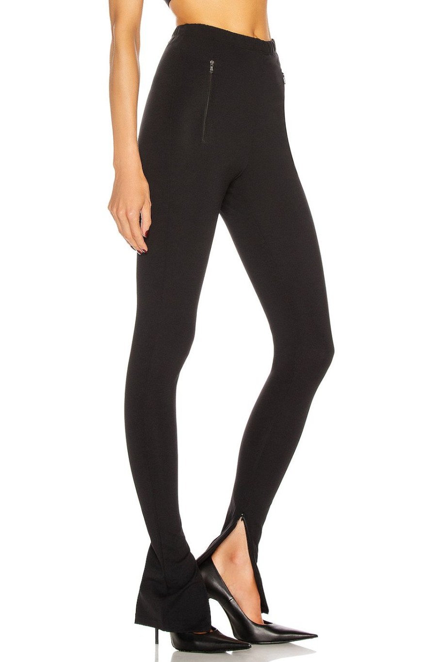 Women WARDROBE.NYC Pants | Side Zip Legging Black