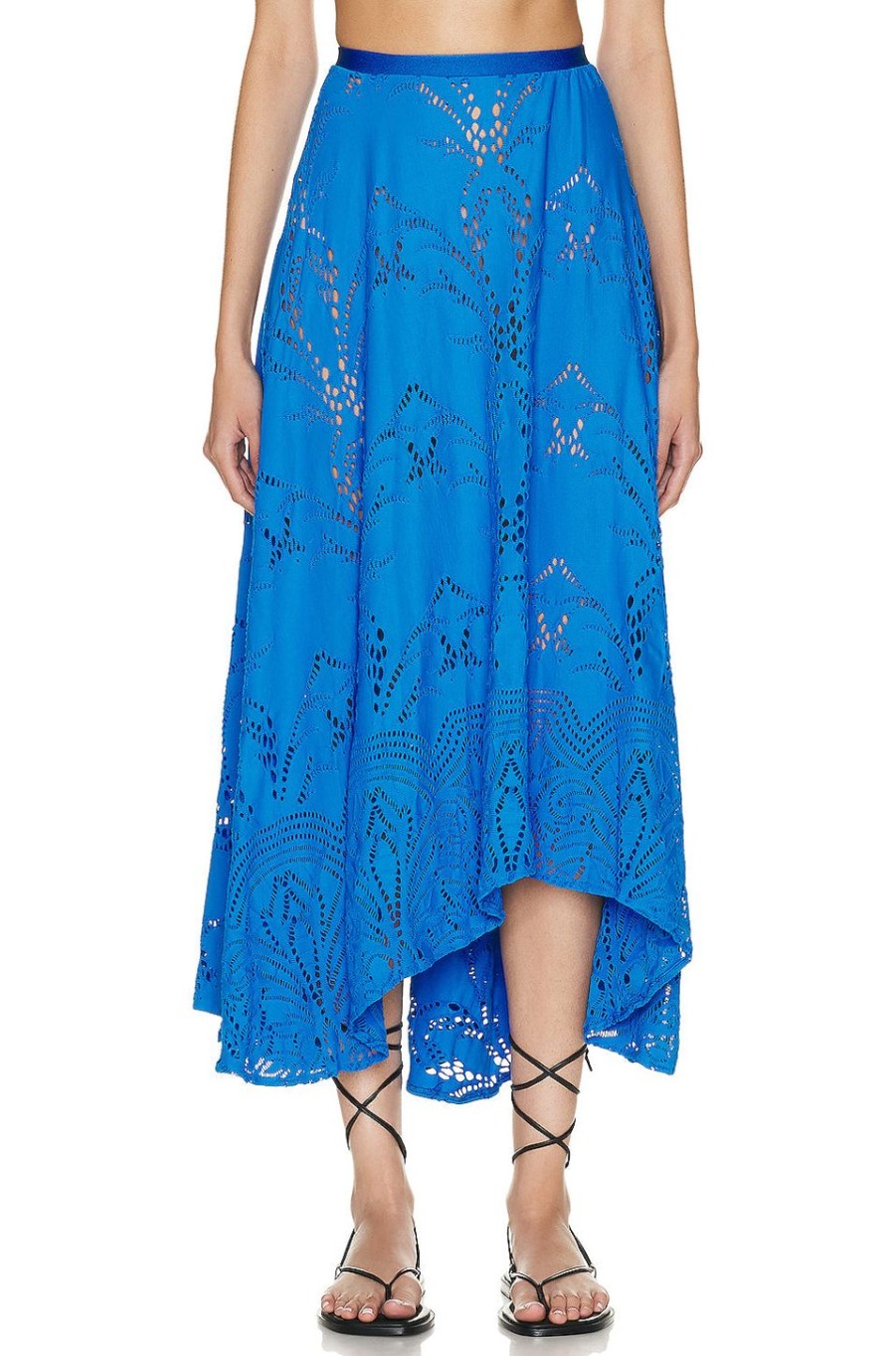 Women PatBO Skirts | Stretch Lace Beach Skirt Cobalt