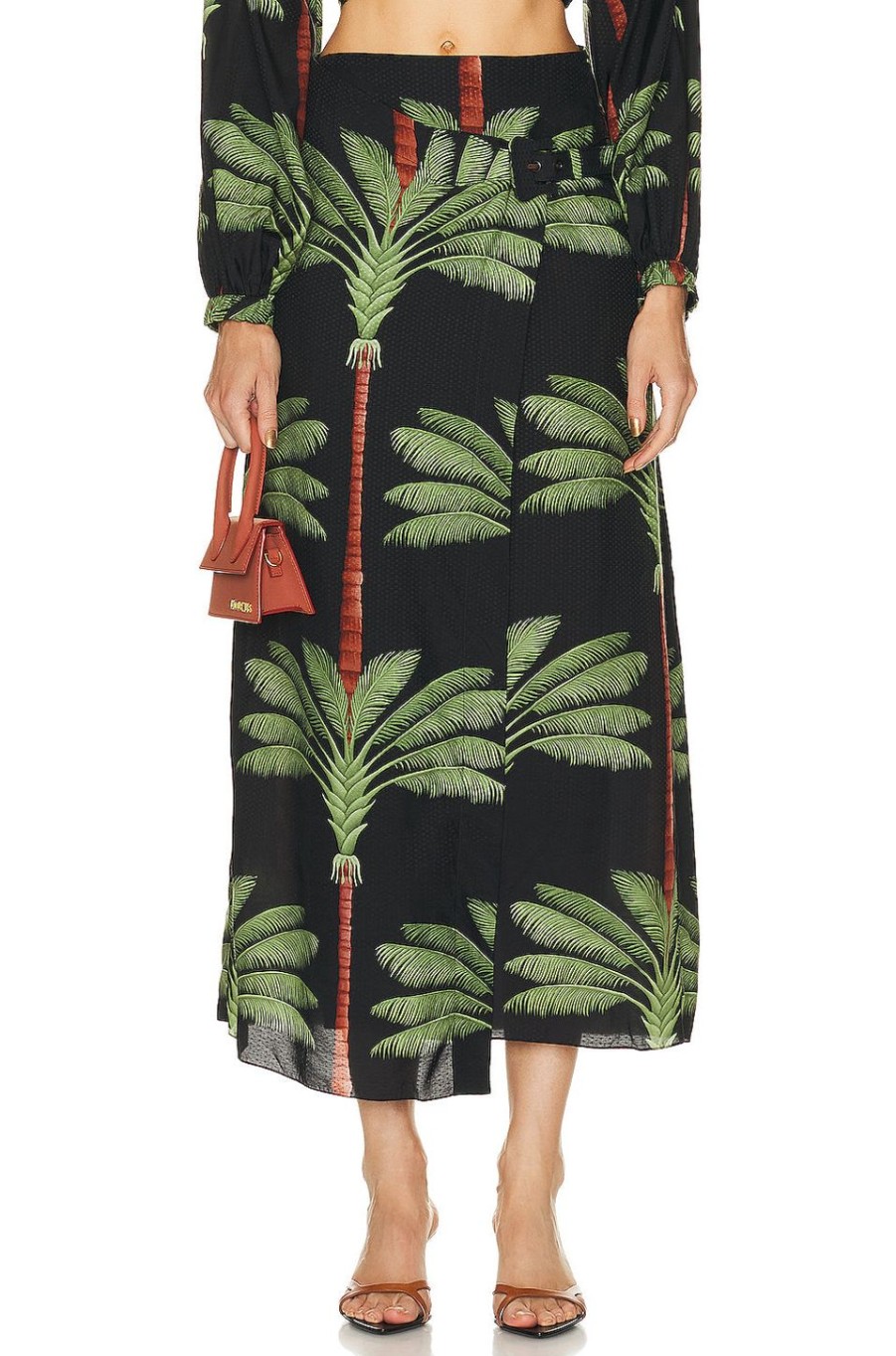 Women Johanna Ortiz Skirts | Tribal Tropical Wrap Skirt Cuba Black & Green