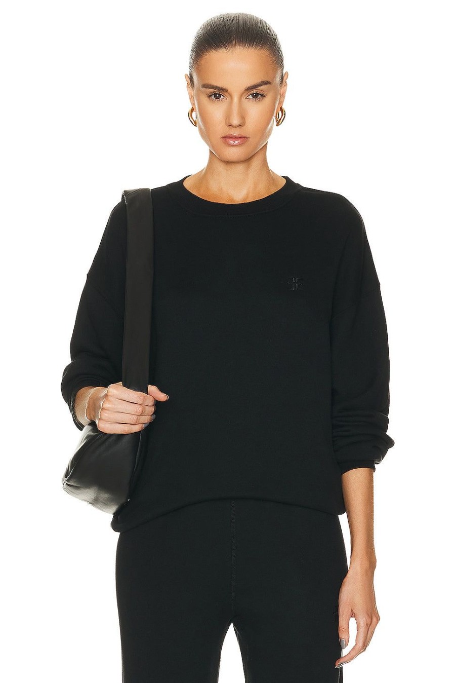 Women Eterne Sweaters & Knits | Oversized Crewneck Sweatshirt Black