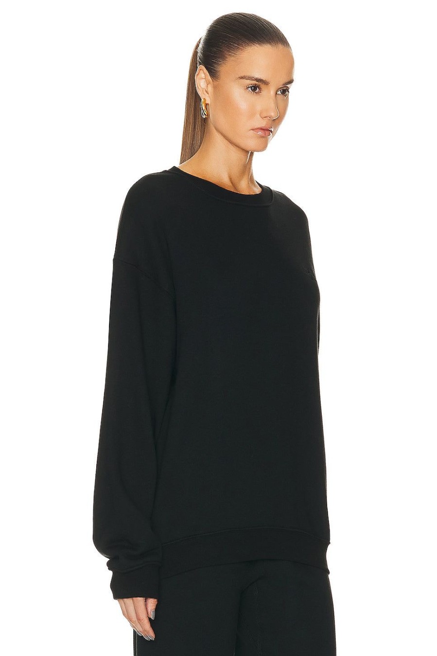 Women Eterne Sweaters & Knits | Oversized Crewneck Sweatshirt Black