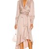 Women Zimmermann Dresses | Silk Wrap Midi Dress Petal