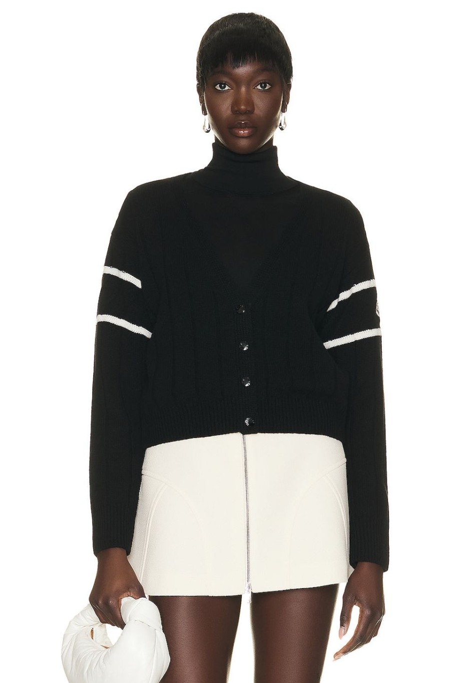 Women Moncler Sweaters & Knits | Knit Cardigan Black & White