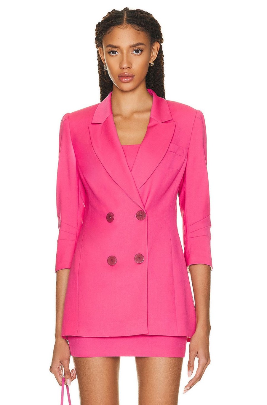 Women Zeynep Arcay Jackets & Coats | Wrap Blazer Fuchsia