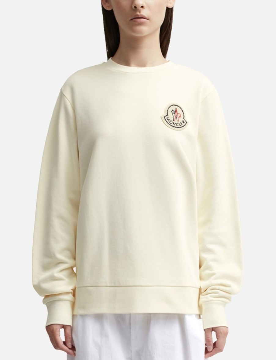 Women Moncler Sweaters & Knits | Logo Sweatshirt White