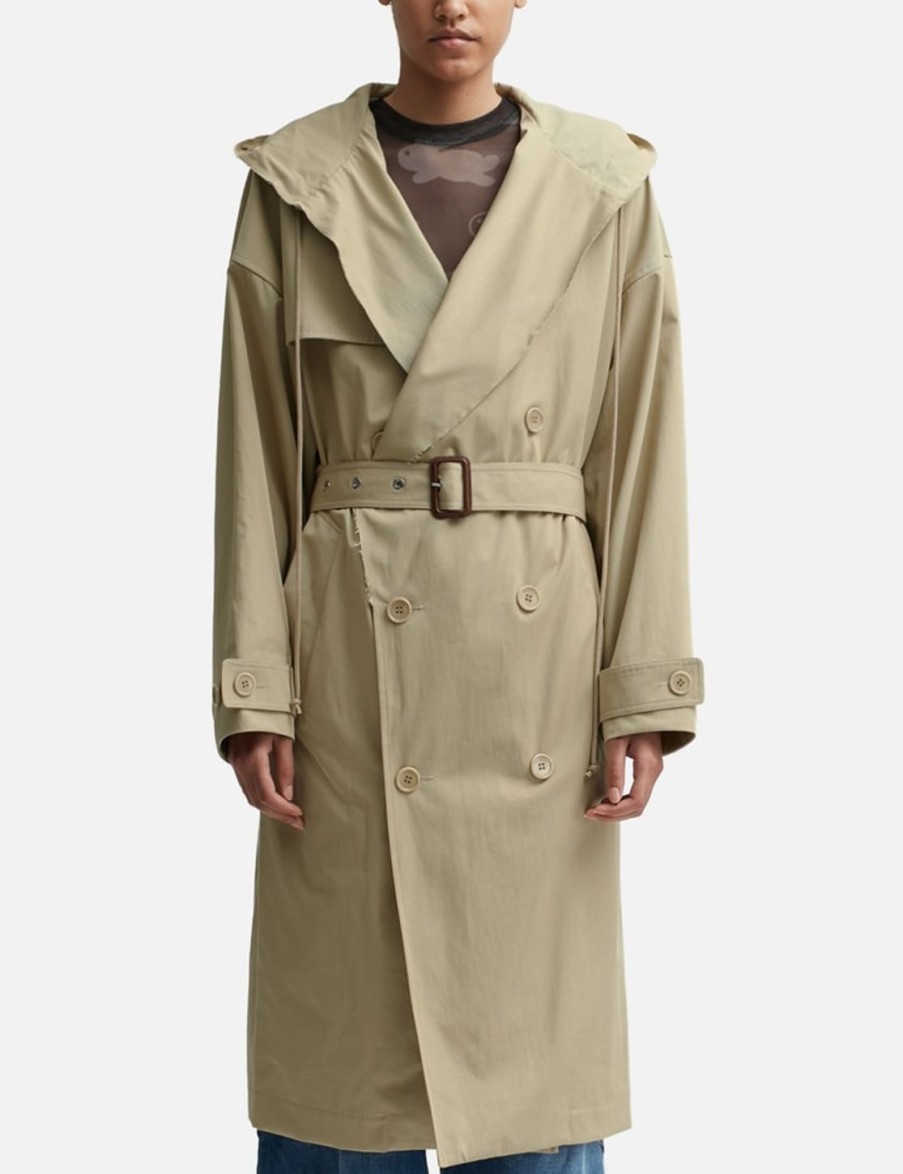 Women JW Anderson Jackets & Coats | Hooded Trench Coat Beige