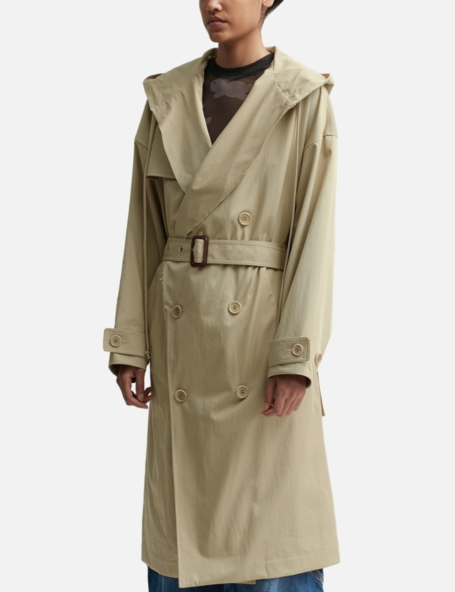 Women JW Anderson Jackets & Coats | Hooded Trench Coat Beige