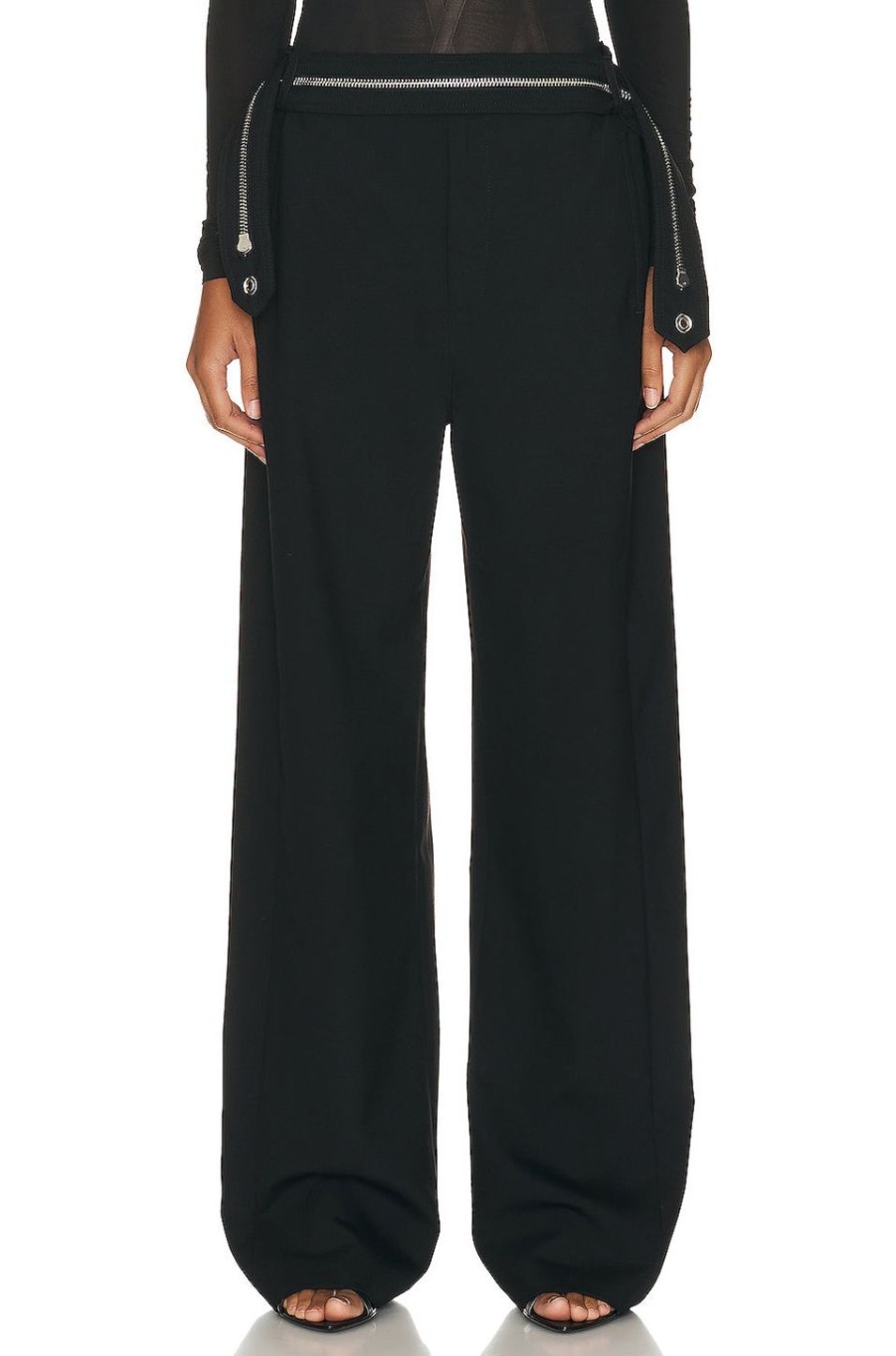 Women Dion Lee Pants | Zip Access Trouser Black