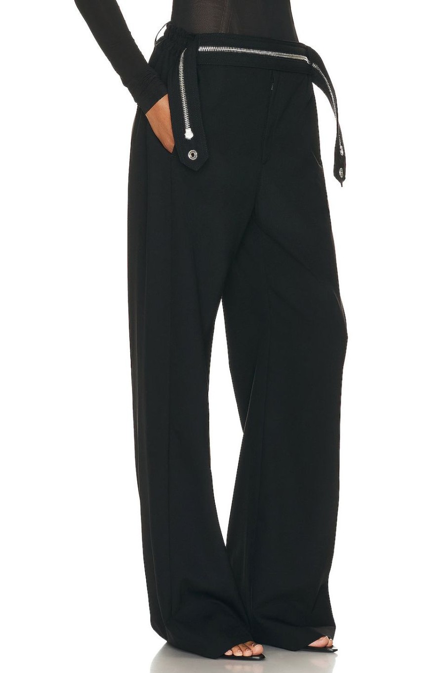 Women Dion Lee Pants | Zip Access Trouser Black