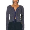 Women Acne Studios Sweaters & Knits | Distressed Cardigan Midnight Blue