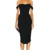 Women Norma Kamali Dresses | Walter Midi Dress With Winglet Sleeves Black