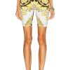 Women VERSACE Activewear | Tessuto Shorts Bianco Oro & Nero