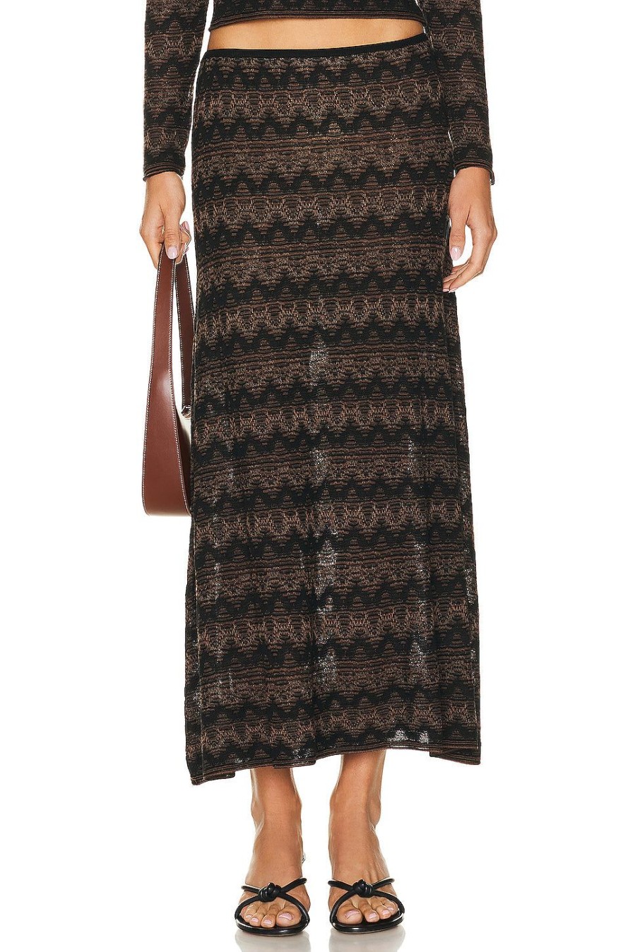 Women Christopher Esber Skirts | Palais Knit Skirt Black & Cacao