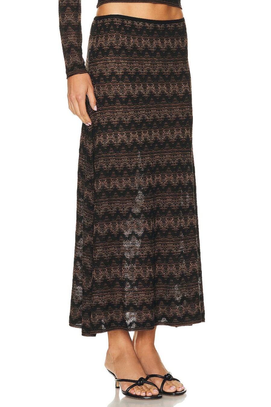 Women Christopher Esber Skirts | Palais Knit Skirt Black & Cacao