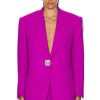 Women David Koma Jackets & Coats | Oversized Wool Jacket Violet