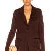 Women Bottega Veneta Jackets & Coats | Sartorial Grain De Poudre Blazer Burgundy