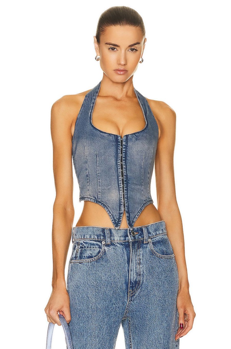 Women Miaou Tops | Dani Vest Echo Denim