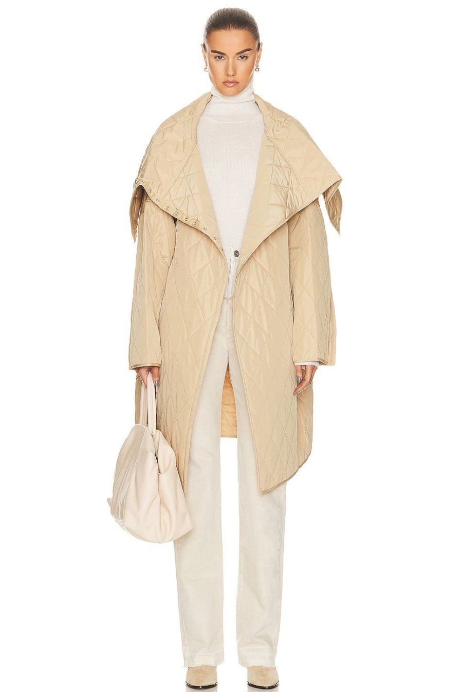 Women Norma Kamali Jackets & Coats | Oversized Side Snap Jacket Sand