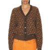 Women Acne Studios Sweaters & Knits | Knit Cardigan Toffee Brown & Black