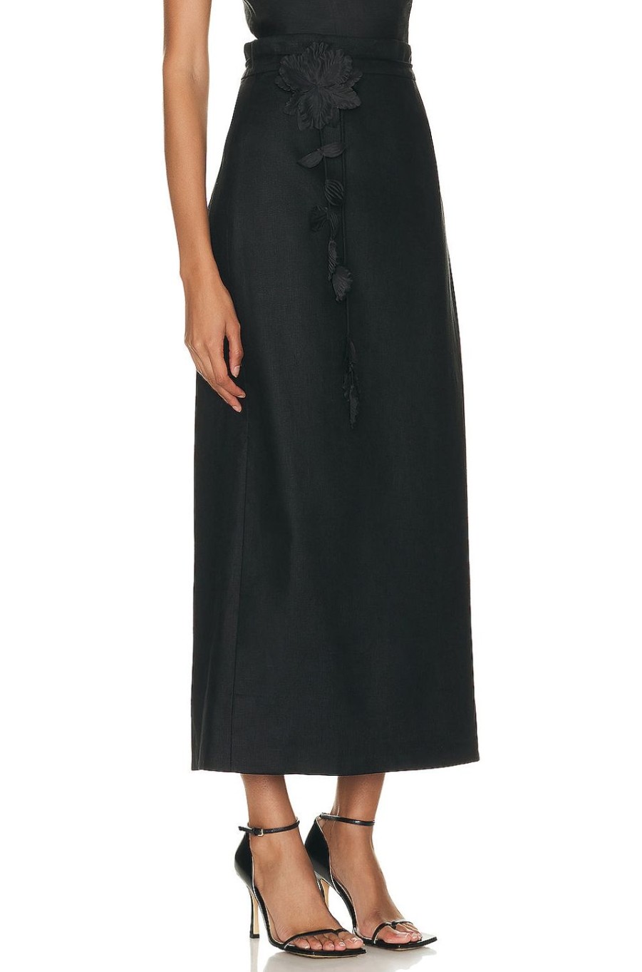 Women Zimmermann Skirts | Luminosity Pencil Midi Skirt Black